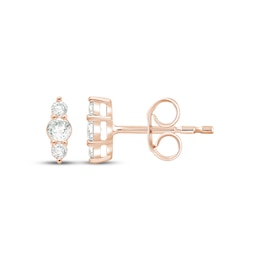 KAY Lab-Grown Diamonds Three-Stone Vertical Stud Earrings 1/5 ct tw 14K Rose Gold