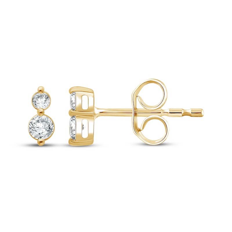 Main Image 1 of KAY Lab-Grown Diamonds Two-Stone Stud Earrings 1/5 ct tw 14K Yellow Gold