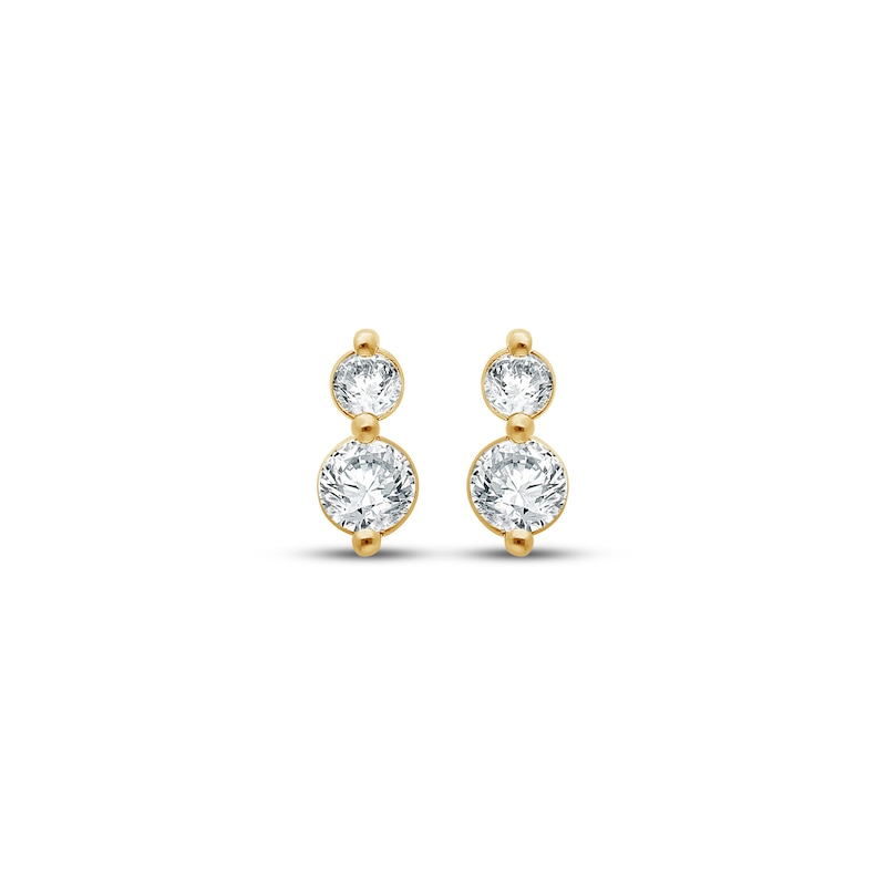 Main Image 2 of KAY Lab-Grown Diamonds Two-Stone Stud Earrings 1/5 ct tw 14K Yellow Gold