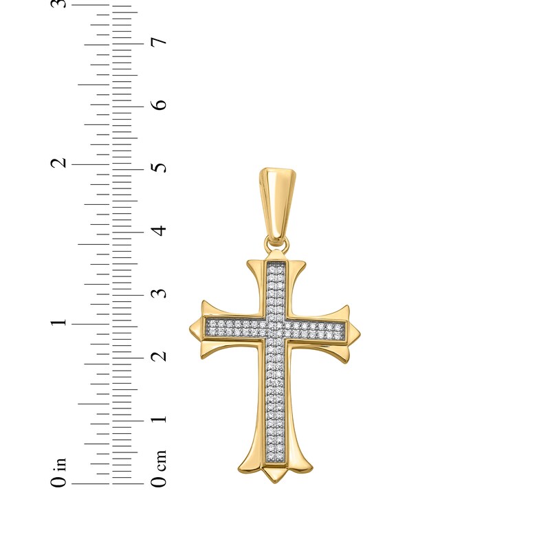Main Image 4 of Men's Diamond Gothic-Style Cross Charm 1/2 ct tw 10K Yellow Gold