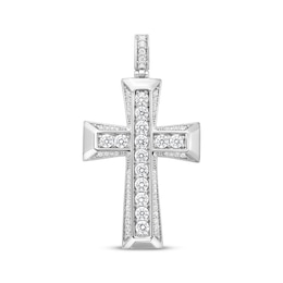KAY Lab-Grown Diamonds Men's Cross Charm 3 ct tw Sterling Silver