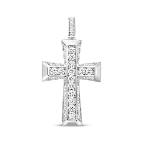 KAY Lab-Grown Diamonds Men's Cross Charm 3 ct tw Sterling Silver