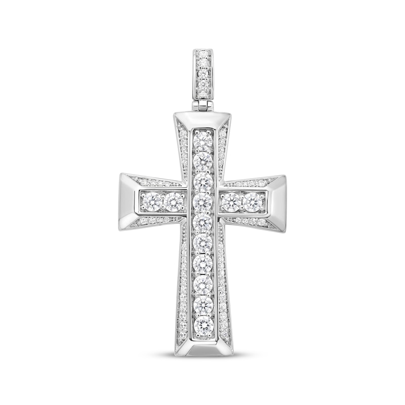 Main Image 1 of KAY Lab-Grown Diamonds Men's Cross Charm 3 ct tw Sterling Silver