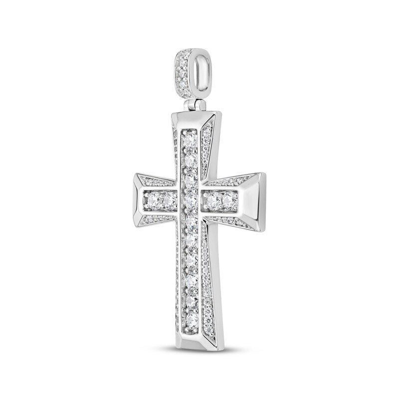 Main Image 2 of KAY Lab-Grown Diamonds Men's Cross Charm 3 ct tw Sterling Silver