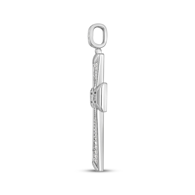 Main Image 3 of KAY Lab-Grown Diamonds Men's Cross Charm 3 ct tw Sterling Silver