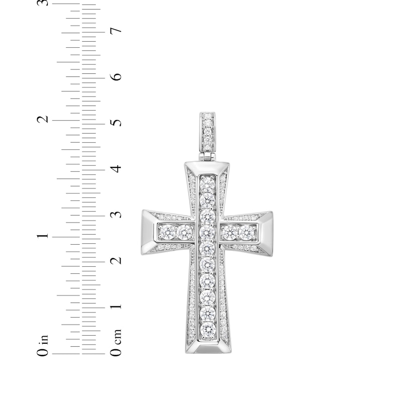 Main Image 4 of KAY Lab-Grown Diamonds Men's Cross Charm 3 ct tw Sterling Silver