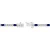 Thumbnail Image 3 of Oval-Cut Blue Lab-Created Sapphire & White Lab-Created Sapphire Bracelet Sterling Silver 7.25"
