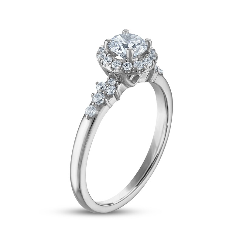 Main Image 2 of Adore Round-Cut Diamond Halo Engagement Ring 3/4 ct tw 10K White Gold