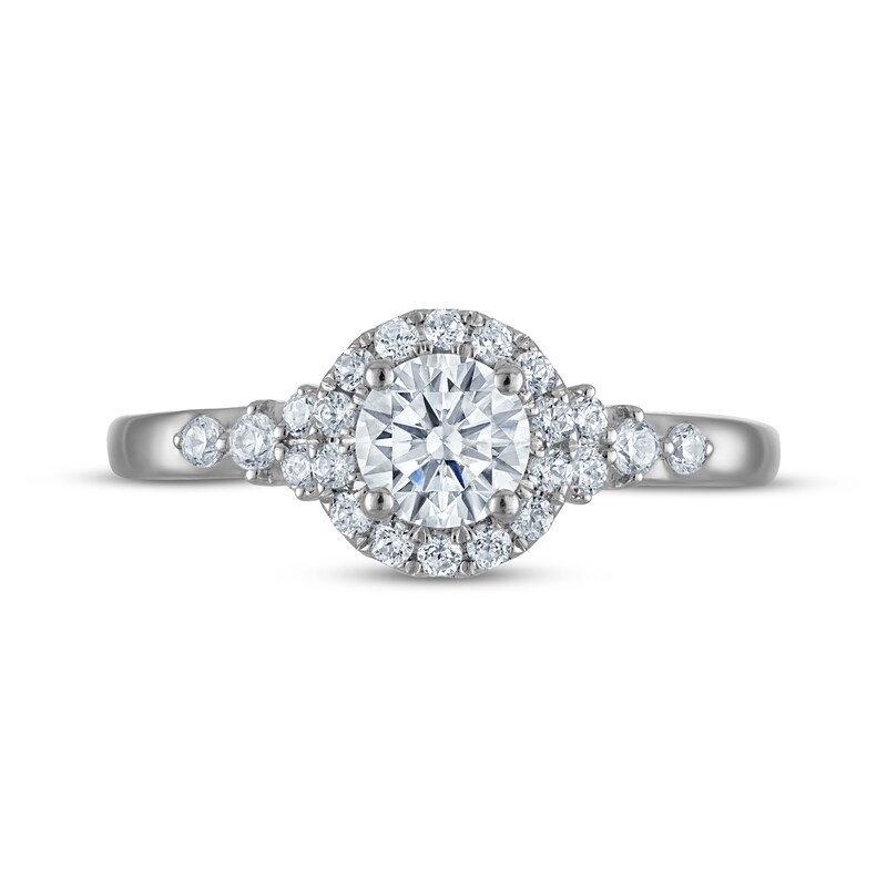 Main Image 3 of Adore Round-Cut Diamond Halo Engagement Ring 3/4 ct tw 10K White Gold