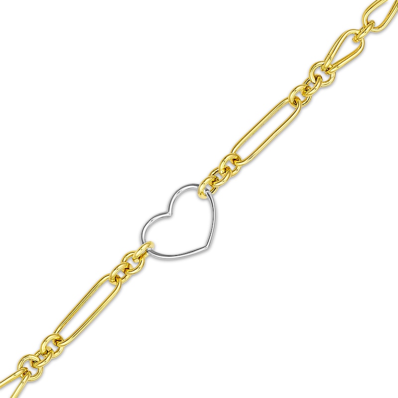 Main Image 2 of Heart Station Necklace 14K Two-Tone Gold 18"