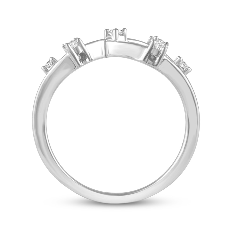 Main Image 3 of Diamond Seven-Stone Crisscross Ring 1/5 ct tw Sterling Silver