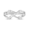 Thumbnail Image 4 of Diamond Seven-Stone Crisscross Ring 1/5 ct tw Sterling Silver
