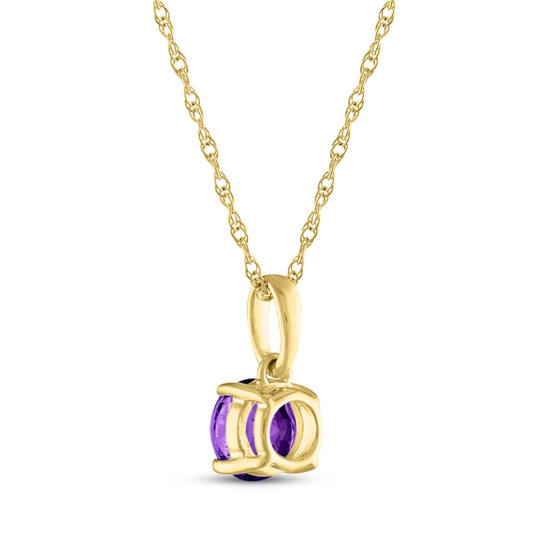 Main Image 3 of Amethyst Solitaire Necklace 10K Yellow Gold