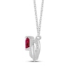 Thumbnail Image 2 of Heart-Shaped Lab-Created Ruby & White Lab-Created Sapphire Heartbeat Infinity Necklace Sterling Silver 18"