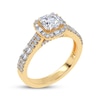 Thumbnail Image 2 of Adore Round-Cut Diamond Cushion Halo Engagement Ring 1 ct tw 14K Yellow Gold