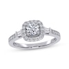 Thumbnail Image 1 of Adore Round-Cut Diamond Cushion Halo Engagement Ring 1/2 ct tw 14K White Gold