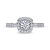 Thumbnail Image 3 of Adore Round-Cut Diamond Cushion Halo Engagement Ring 1/2 ct tw 14K White Gold