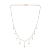 Thumbnail Image 1 of Diamond Bezel-Set Dangle Station Necklace 1/4 ct tw 14K Yellow Gold-Plated Sterling Silver 20"