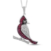 Thumbnail Image 1 of Lab-Created Ruby & White Lab-Created Sapphire Cardinal Necklace Sterling Silver 18"