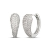 Thumbnail Image 1 of Diamond Pavé Tapered Huggie Hoop Earrings 1/2 ct tw Sterling Silver