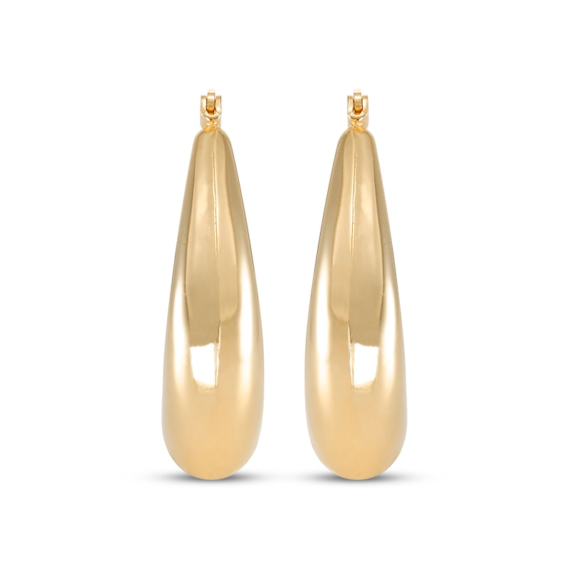 Main Image 2 of Oval Crescent Hoop Earrings 24K Yellow Gold Vermeil Sterling Silver 31mm