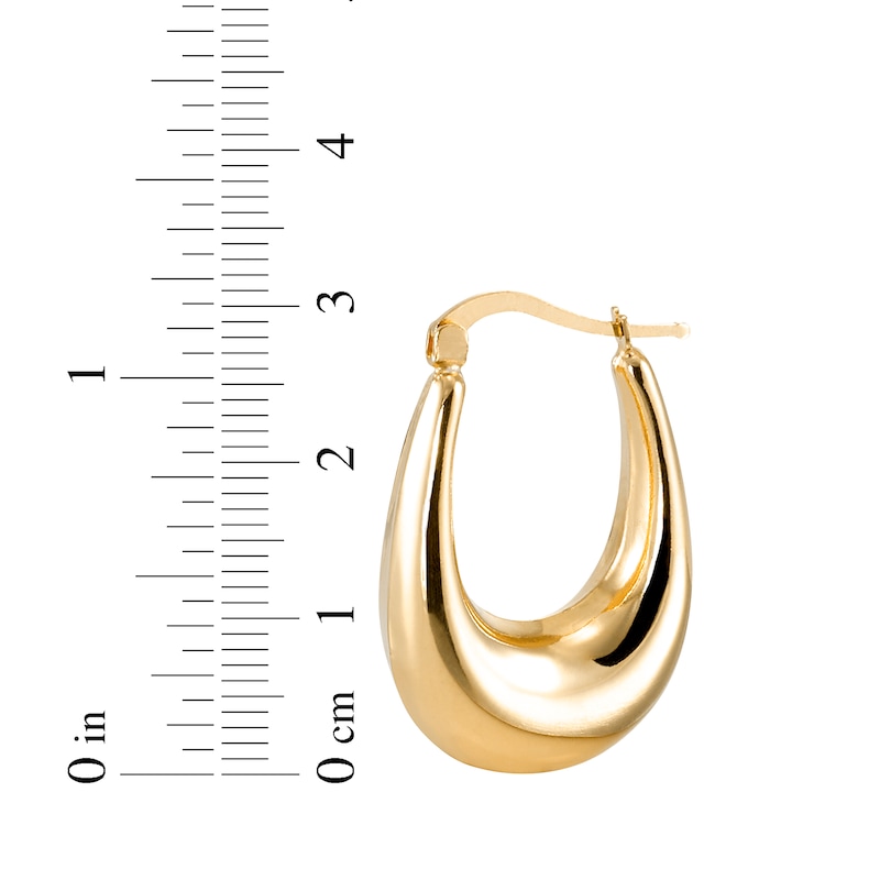 Main Image 4 of Oval Crescent Hoop Earrings 24K Yellow Gold Vermeil Sterling Silver 31mm