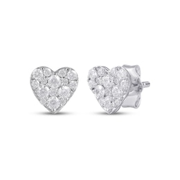 KAY Lab-Grown Diamonds Multi-Stone Heart Stud Earrings 1/2 ct tw 10K White Gold