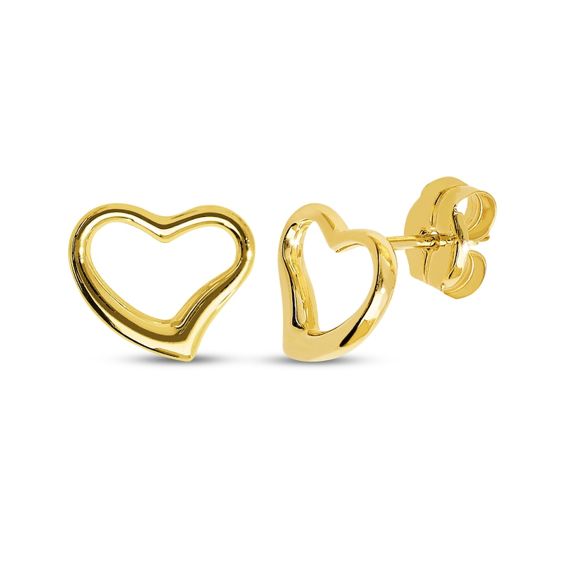 Main Image 1 of Reaura Heart-Shaped Stud Earrings 14K Yellow Gold