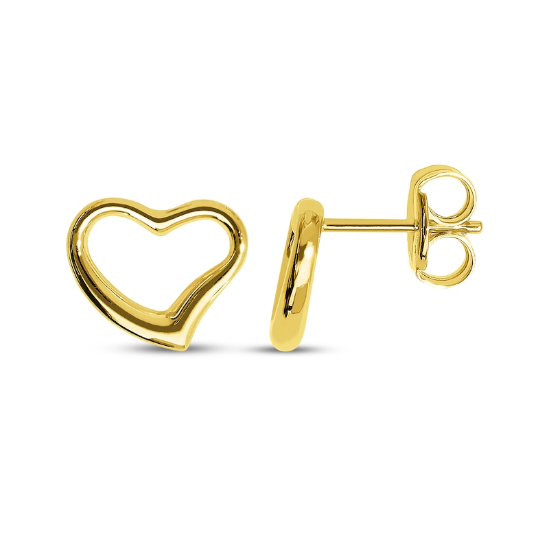 Main Image 3 of Reaura Heart-Shaped Stud Earrings 14K Yellow Gold