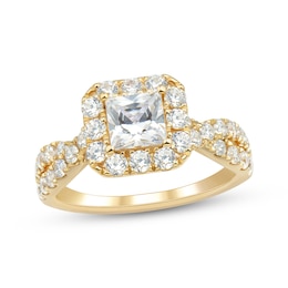 Adore Princess-Cut Diamond Halo Engagement Ring 2 ct tw 18K Yellow Gold