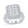 Thumbnail Image 1 of Adore Multi-Diamond Octagon Double Halo Engagement Ring 2 ct tw 10K White Gold