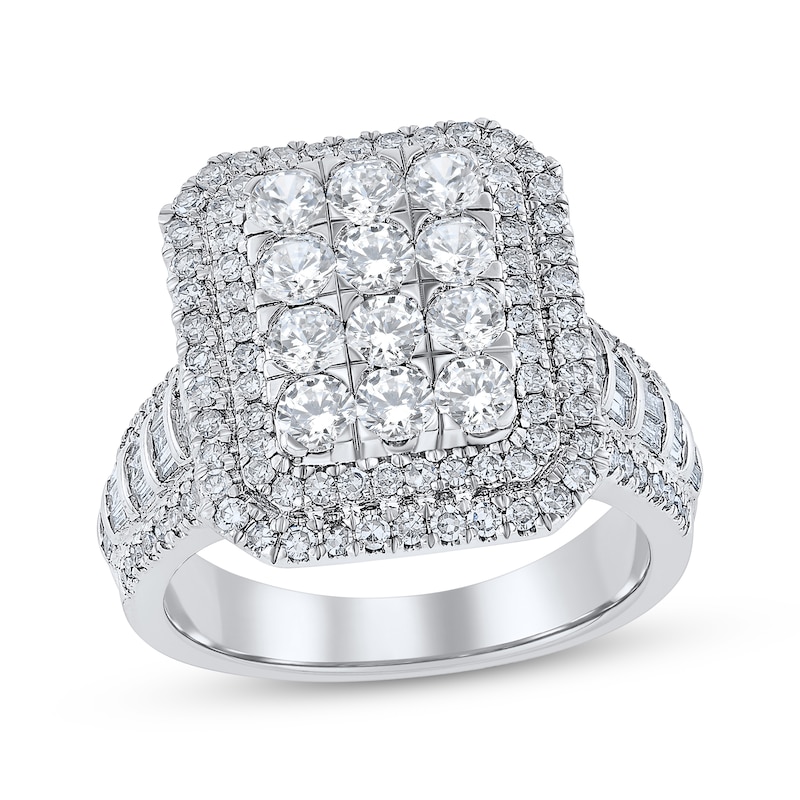 Main Image 1 of Adore Multi-Diamond Octagon Double Halo Engagement Ring 2 ct tw 10K White Gold
