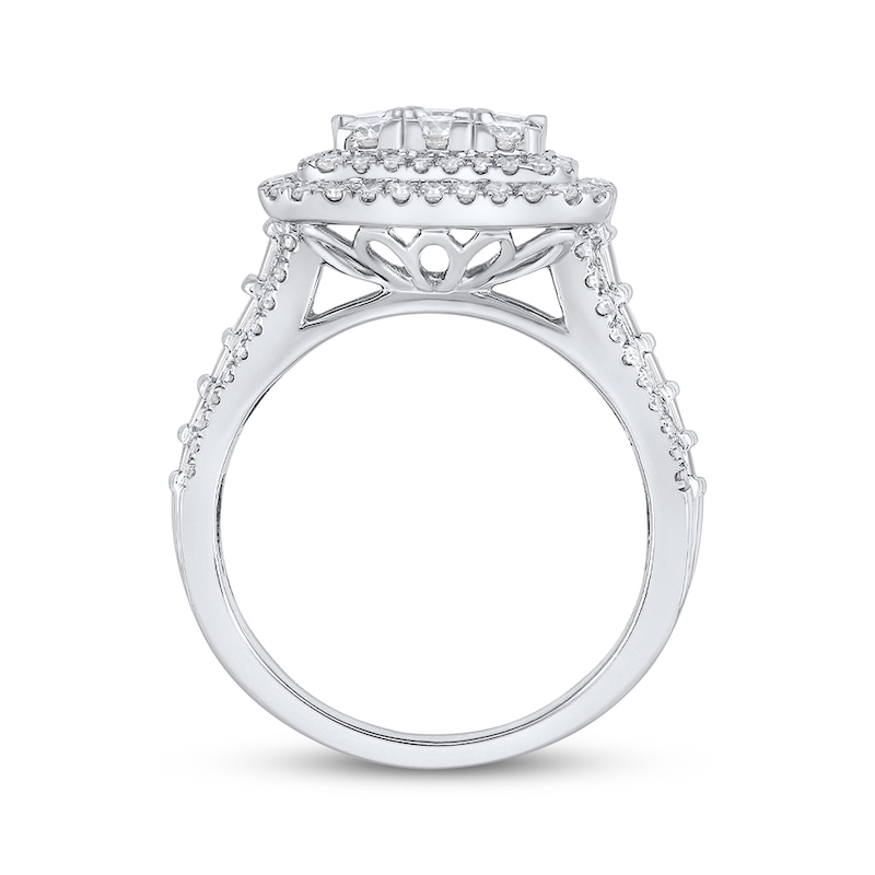 Main Image 2 of Adore Multi-Diamond Octagon Double Halo Engagement Ring 2 ct tw 10K White Gold