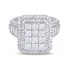 Thumbnail Image 3 of Adore Multi-Diamond Octagon Double Halo Engagement Ring 2 ct tw 10K White Gold