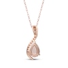 Thumbnail Image 3 of Pear-Shaped Morganite & Diamond Ribbon Drop Necklace 1/20 ct tw 10K Rose Gold 18"