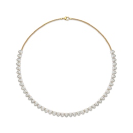 KAY Lab-Grown Diamonds Heart Link Necklace 1 ct tw 24K Yellow Gold Vermeil Sterling Silver 18"