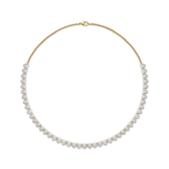 KAY Lab-Grown Diamonds Heart Link Necklace 1 ct tw 24K Yellow Gold Vermeil Sterling Silver 18"