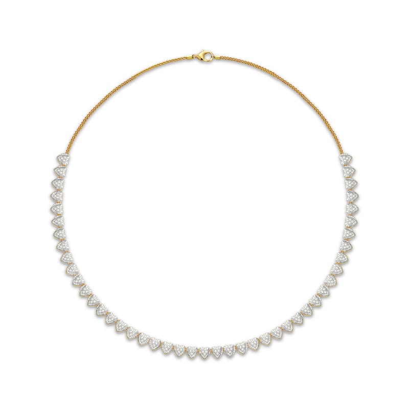 Main Image 1 of KAY Lab-Grown Diamonds Heart Link Necklace 1 ct tw 24K Yellow Gold Vermeil Sterling Silver 18"