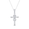 Thumbnail Image 1 of Diamond Heart Infinity Cross Necklace 1/10 ct tw Sterling Silver 18"
