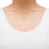 Thumbnail Image 2 of Diamond Heart Infinity Cross Necklace 1/10 ct tw Sterling Silver 18"