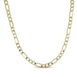 6.2mm Figaro Chain Necklace Hollow 10K Yellow Gold 22"