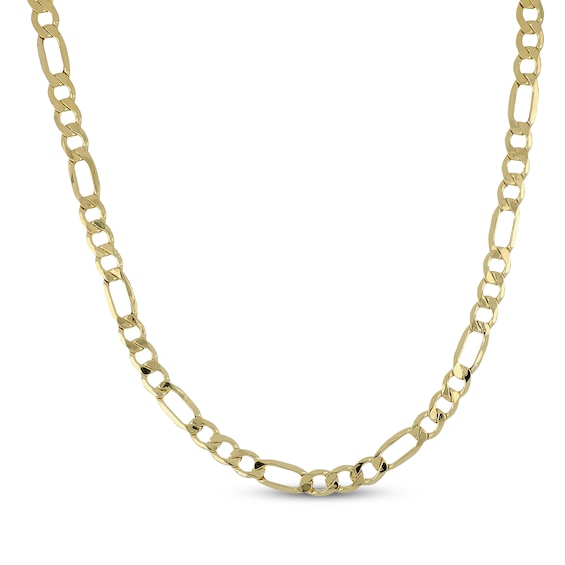 6.2mm Figaro Chain Necklace Hollow 10K Yellow Gold 22"
