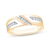 Thumbnail Image 1 of Adore Men's Diamond Brushed Wedding Band 1/5 ct tw 10K Yellow Gold