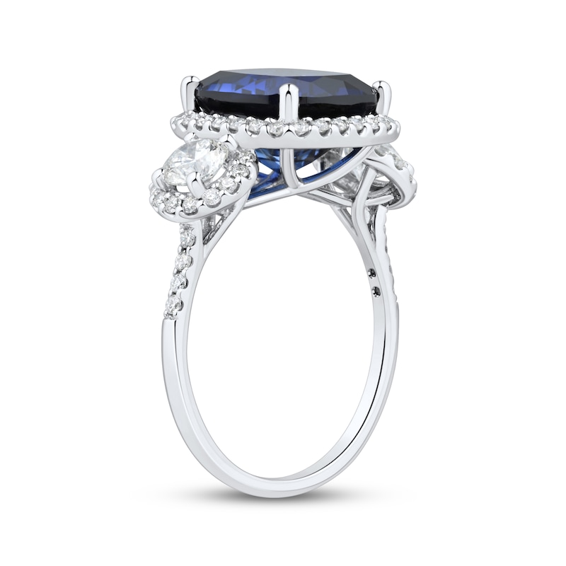 Main Image 2 of KAY Lab-Grown Diamonds Blue Lab-Created Sapphire Ring 1 ct tw 10K White Gold