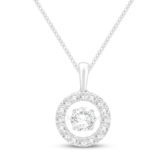 Unstoppable Love Lab-Grown Diamond Halo Necklace 3 ct tw 14K White Gold 19"