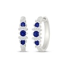 Thumbnail Image 1 of KAY Lab-Grown Diamonds Blue Lab-Created Sapphire Hoop Earrings 1/4 ct tw Sterling Silver