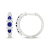Thumbnail Image 3 of KAY Lab-Grown Diamonds Blue Lab-Created Sapphire Hoop Earrings 1/4 ct tw Sterling Silver