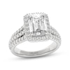 Thumbnail Image 1 of THE LEO Legacy Lab-Grown Diamond Emerald-Cut Halo Engagement Ring 2-7/8 ct tw 14K White Gold