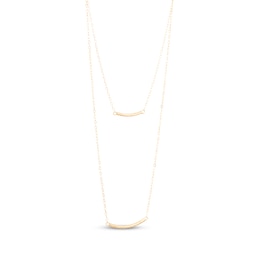 Diamond-Cut Curved Bar Layered Necklace 10K Yellow Gold 18"
