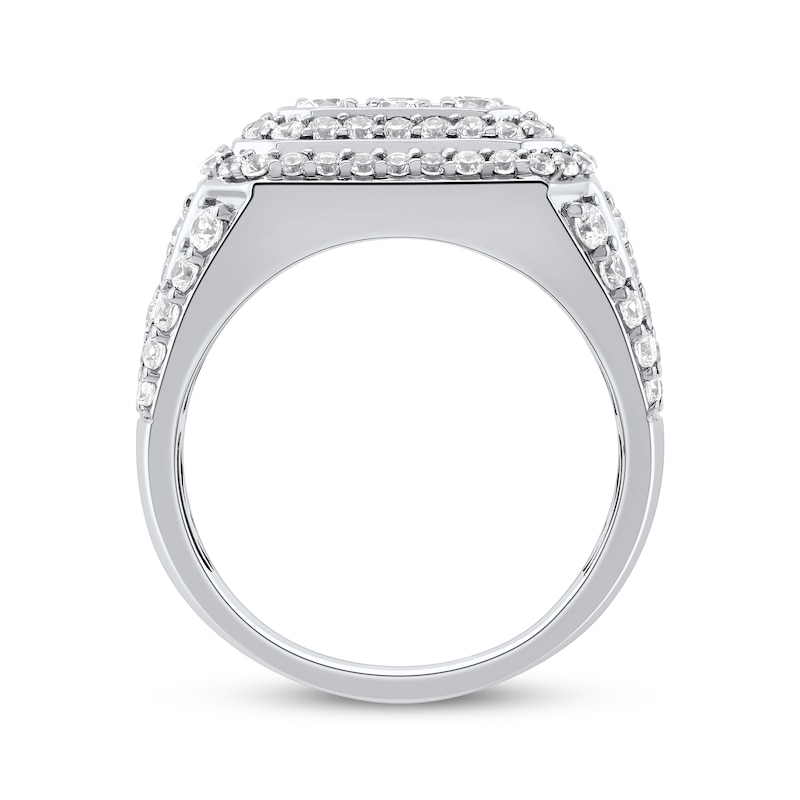 Main Image 3 of KAY Lab-Grown Diamonds Men's Multi-Stone Octagon Ring 3 ct tw 10K White Gold